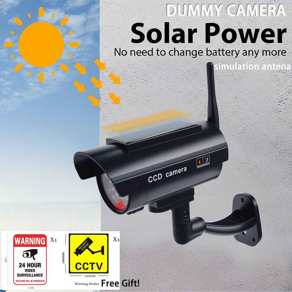 Home Yard Security Cameras - กล้องวงจรปิดปลอมกันน้ำพลังงานแสงอาทิตย์ขนาดเล็ก พร้อมเสาอากาศ กล้องวงจรปิด CCD ปลอม สำหรับบ้าน