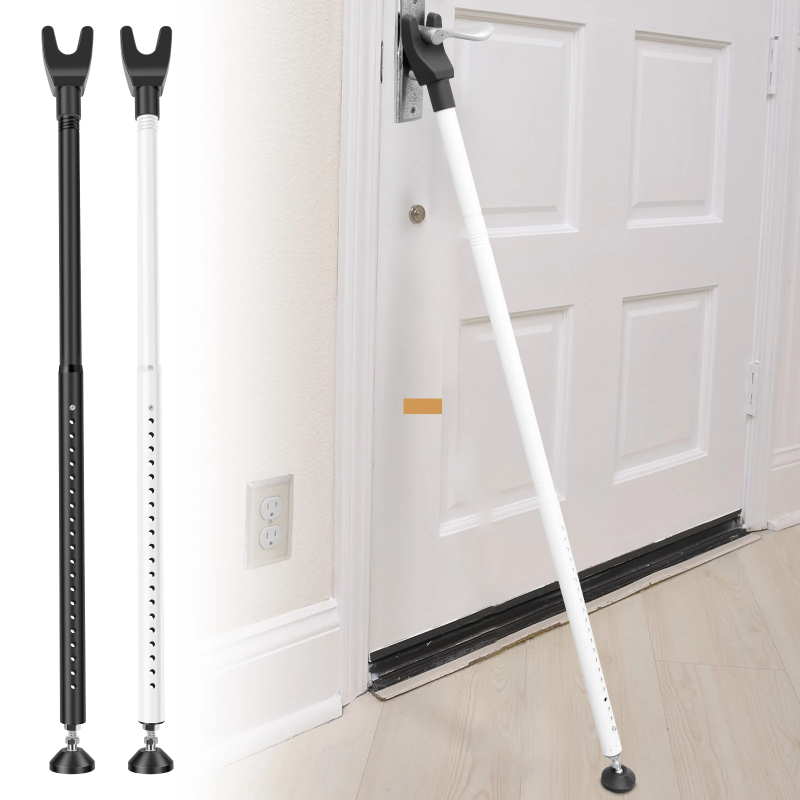 Home Security Bars - บาร์ล็อคประตูบานเลื่อน 44-55 นิ้ว บาร์นิรภัยประตูแบบปรับได้ ที่กั้นประตูแบบถอดได้ บาร์นิรภัยประตูระเบียง