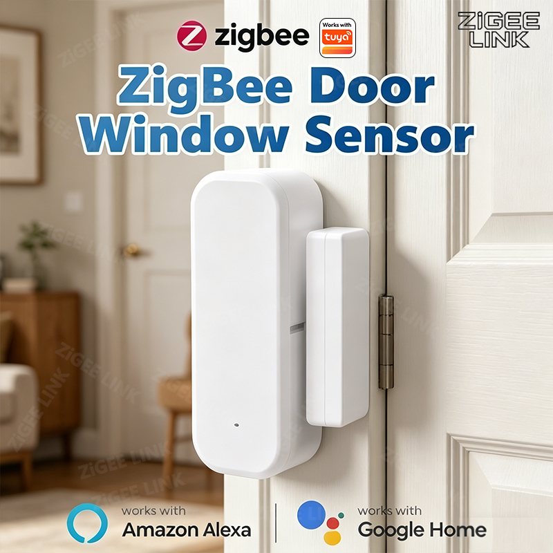 Home Security Lights - เซ็นเซอร์ประตูหน้าต่าง ZigBee เครื่องตรวจจับการเปิดประตู Tuya Smart Life