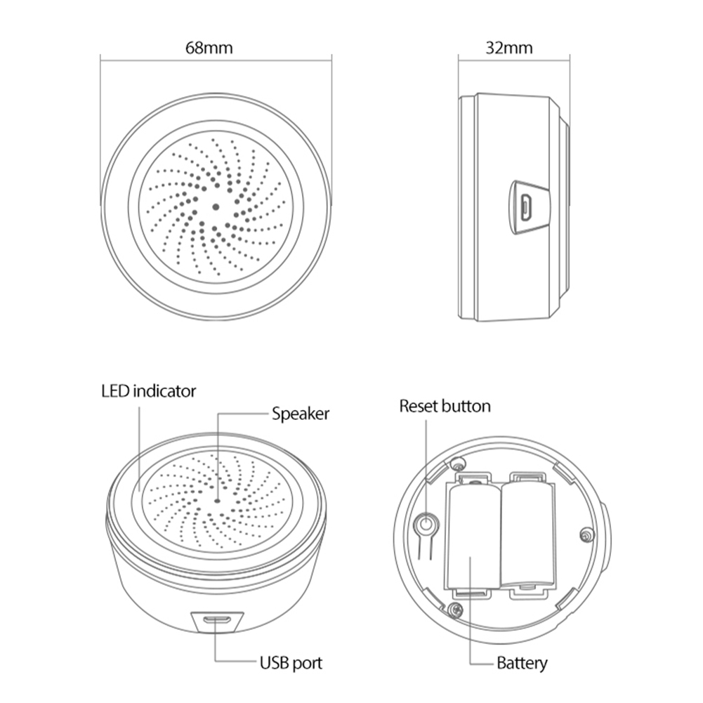 Home Security Lights - ทูยา ซิกบีเซ็นเซอร์ตรวจจับแสงเสียง แอพไซเรนเตือนภัยอัจฉริยะ รีโมทคอนโทรล ระบบรักษาความปลอดภัยภายในบ้าน เซ็นเซอร์ตรวจจับแสงเสียง