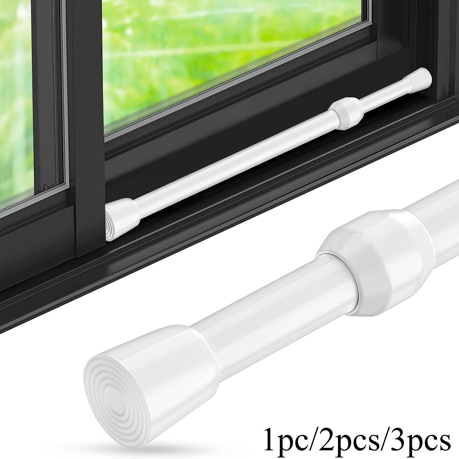 Home Security Bars - บาร์นิรภัยแบบปรับได้ ทำจากโลหะขัดเงา สำหรับหน้าต่างและประตูกระจก พร้อมตัวล็อคแบบเลื่อนที่ปลอดภัย พร้อมปลายยาง