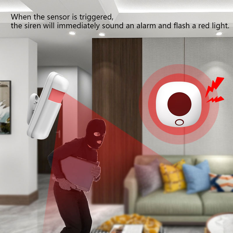 ในร่ม 433MHz ไซเรนไร้สาย Stand - Home Security Lights บทวิจารณ์และราคา