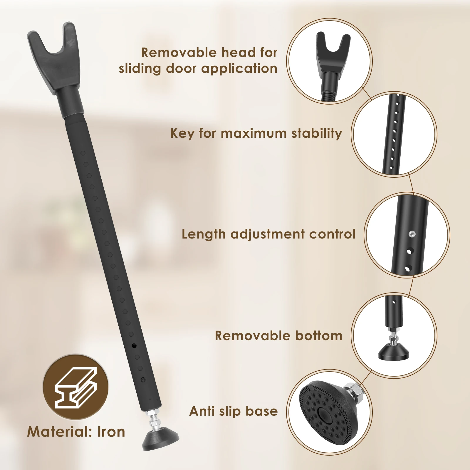 บาร์ล็อคประตูบานเลื่อน 44-55 น - Home Security Bars บทวิจารณ์และราคา