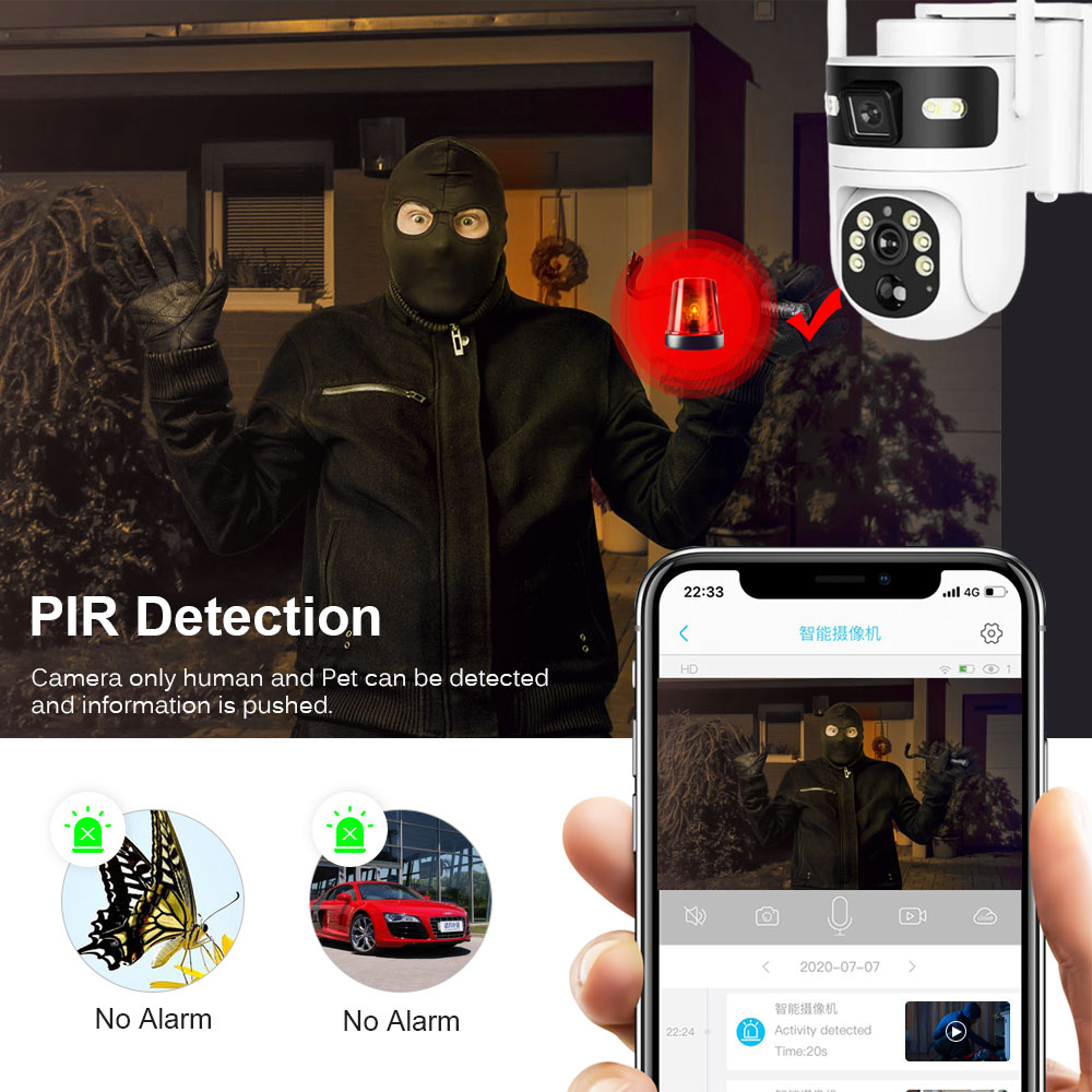 กล้องวงจรปิดไร้สายกลางแจ้ง PTZ - Home Yard Security Cameras บทวิจารณ์และราคา