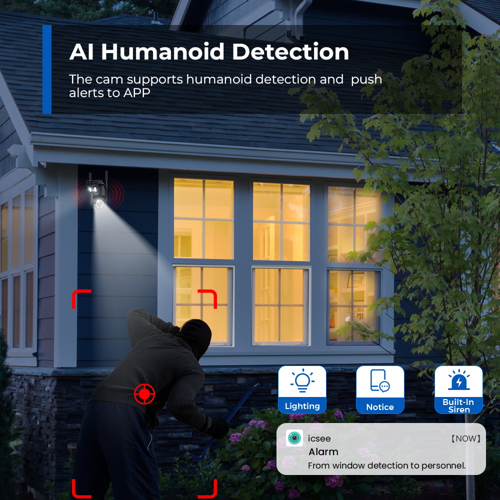 กล้องวงจรปิดภายนอกอาคาร 8MP 4K - Home Yard Security Cameras บทวิจารณ์และราคา