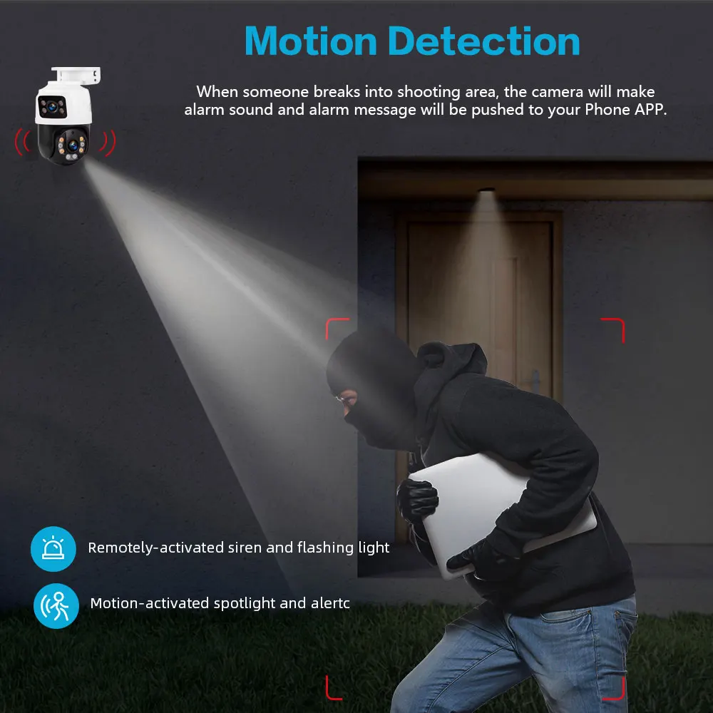 กล้องวงจรปิดภายนอกอาคาร 8MP PO - Home Yard Security Cameras บทวิจารณ์และราคา